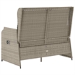 Afuera Living Contemporary Reclining Patio Bench in Light Gray