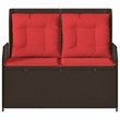 Afuera Living 2-Seater Rattan Reclining Patio Bench With Removable Covers