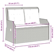 Afuera Living 2-Seater Rattan Reclining Patio Bench With Removable Covers