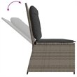 Afuera Living Medium Rattan & Powder-Coated Steel Reclining Garden Bench in Gray