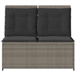 Afuera Living Medium Rattan & Powder-Coated Steel Reclining Garden Bench in Gray