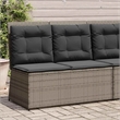 Afuera Living Medium Rattan & Powder-Coated Steel Reclining Garden Bench in Gray