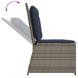 Afuera Living Gray Poly Rattan Reclining Patio Bench With Navy Blue Cushions