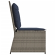 Afuera Living Gray Poly Rattan Reclining Patio Bench With Navy Blue Cushions
