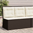 Afuera Living Medium Poly Rattan Reclining Patio Bench in Brown