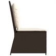 Afuera Living Medium Poly Rattan Reclining Patio Bench in Brown