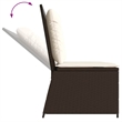 Afuera Living Medium Poly Rattan Reclining Patio Bench in Brown