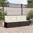 Afuera Living Medium Poly Rattan Reclining Patio Bench in Brown