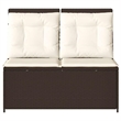 Afuera Living Medium Poly Rattan Reclining Patio Bench in Brown