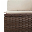 Afuera Living Medium Poly Rattan Reclining Patio Bench in Brown