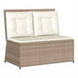 Afuera Living Rattan & Steel Reclining Patio Bench in Beige & Cream