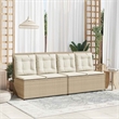 Afuera Living Rattan & Steel Reclining Patio Bench in Beige & Cream