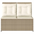Afuera Living Rattan & Steel Reclining Patio Bench in Beige & Cream