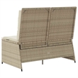 Afuera Living Rattan & Steel Reclining Patio Bench in Beige & Cream