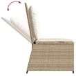 Afuera Living Rattan & Steel Reclining Patio Bench in Beige & Cream