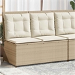 Afuera Living Rattan & Steel Reclining Patio Bench in Beige & Cream
