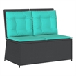 Afuera Living Poly Rattan Reclining Patio Bench in Black And Turquoise