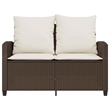 Afuera Living 2-Seater Poly Rattan Garden Sofa With Removable Covers in Brown