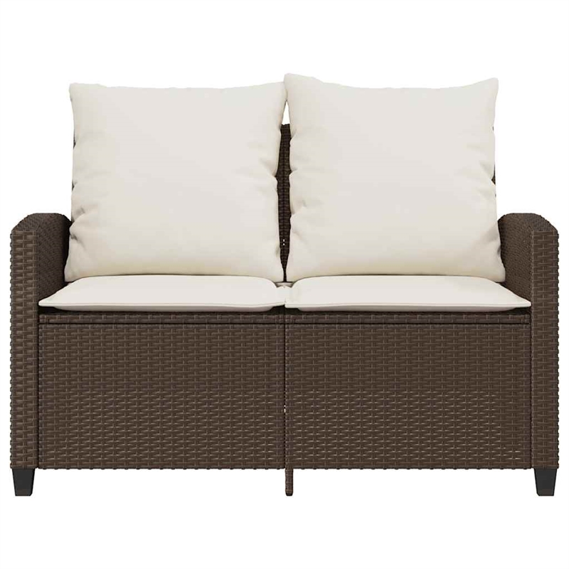 Afuera Living 2-Seater Poly Rattan Garden Sofa With Removable Covers in Brown