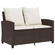 Afuera Living 2-Seater Poly Rattan Garden Sofa With Removable Covers in Brown