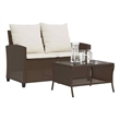 Afuera Living 2-Seater Poly Rattan Garden Sofa With Removable Covers in Brown