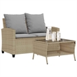Afuera Living Contemporary Synthetic Poly Rattan Garden Sofa in Beige