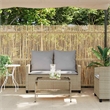 Afuera Living Contemporary Synthetic Poly Rattan Garden Sofa in Beige