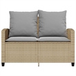 Afuera Living Contemporary Synthetic Poly Rattan Garden Sofa in Beige