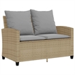 Afuera Living Contemporary Synthetic Poly Rattan Garden Sofa in Beige