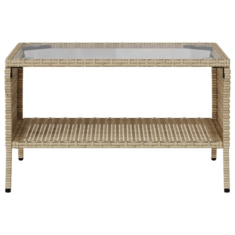 Afuera Living Contemporary Synthetic Poly Rattan Garden Sofa in Beige