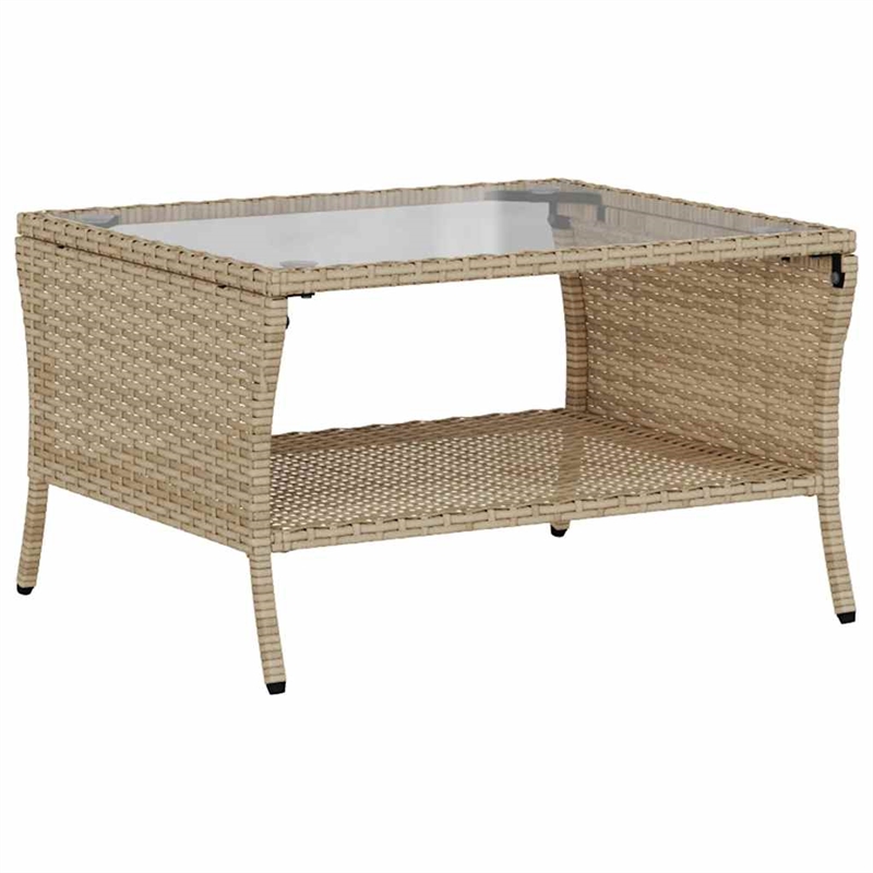 Afuera Living Medium PE Rattan Garden Sofa With Adjustable Feet in Beige
