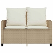 Afuera Living Medium PE Rattan Garden Sofa With Adjustable Feet in Beige