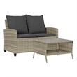 Afuera Living Medium PE Rattan Garden Sofa With Removable Covers in Light Gray