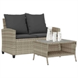 Afuera Living Medium PE Rattan Garden Sofa With Removable Covers in Light Gray