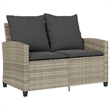 Afuera Living Medium PE Rattan Garden Sofa With Removable Covers in Light Gray