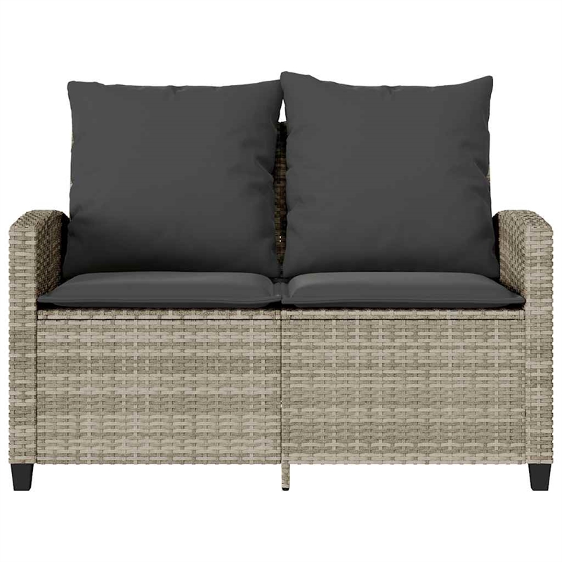 Afuera Living Medium PE Rattan Garden Sofa With Removable Covers in Light Gray
