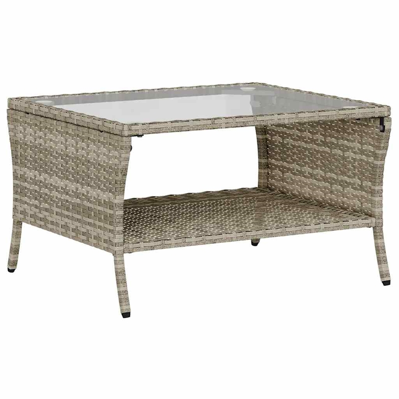 Afuera Living Medium PE Rattan Garden Sofa With Removable Covers in Light Gray