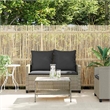 Afuera Living Medium PE Rattan Garden Sofa With Removable Covers in Light Gray