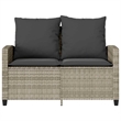 Afuera Living Medium PE Rattan Garden Sofa With Removable Covers in Light Gray
