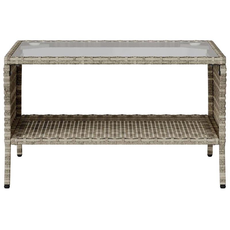 Afuera Living Medium PE Rattan Garden Sofa With Removable Covers in Light Gray