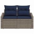 Afuera Living Contemporary Poly Rattan Garden Sofa With Cushion in Gray