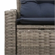 Afuera Living Contemporary Poly Rattan Garden Sofa With Cushion in Gray