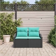 Afuera Living Contemporary Poly Rattan Garden Sofa With Cushion in Gray