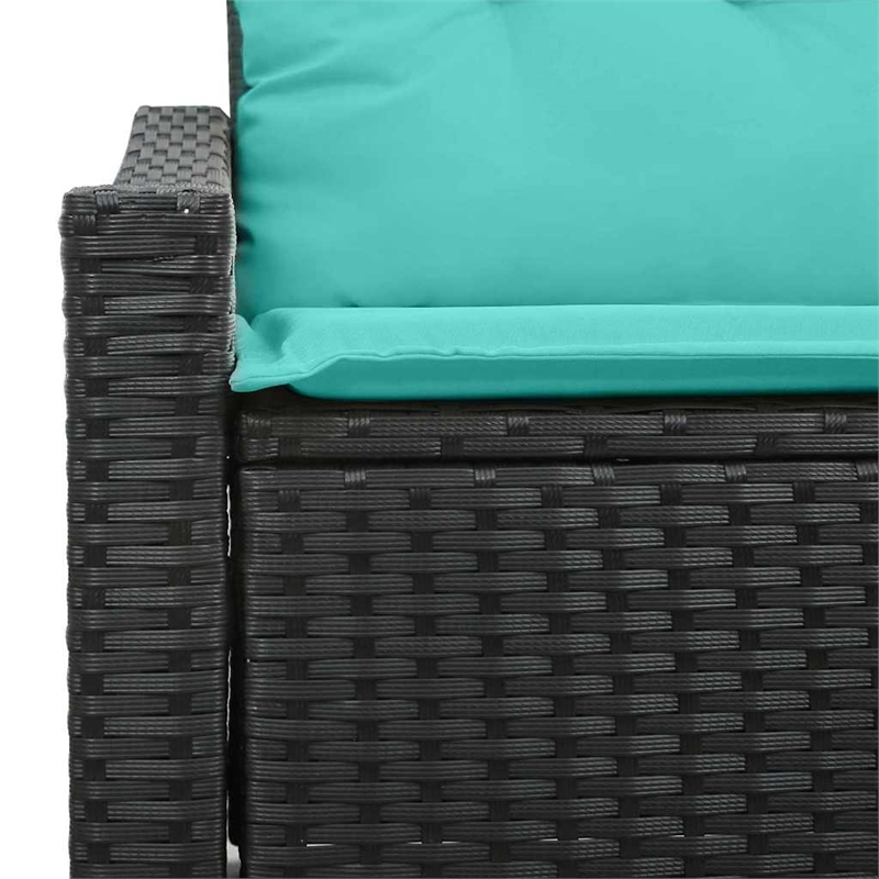 Afuera Living Contemporary Poly Rattan Garden Sofa With Cushion in Gray