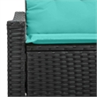 Afuera Living Contemporary Poly Rattan Garden Sofa With Cushion in Gray
