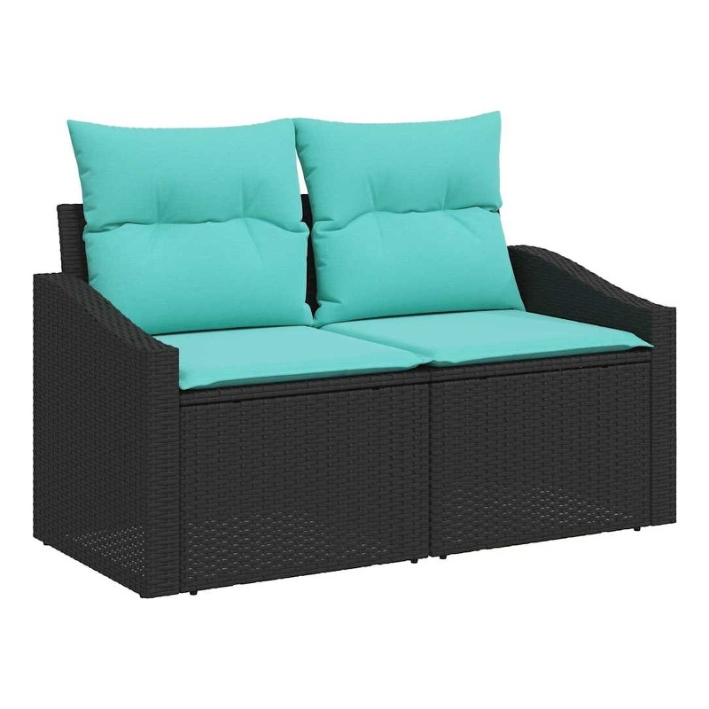 Afuera Living Contemporary Poly Rattan Garden Sofa With Cushion in Gray