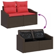 Afuera Living Contemporary Poly Rattan Garden Sofa With Cushion in Brown