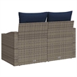 Afuera Living Contemporary Poly Rattan Garden Sofa With Cushion in Gray