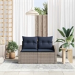 Afuera Living Contemporary Poly Rattan Garden Sofa With Cushion in Gray