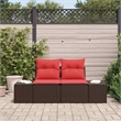 Afuera Living Brown Poly Rattan Garden Sofa With Cushions in Red